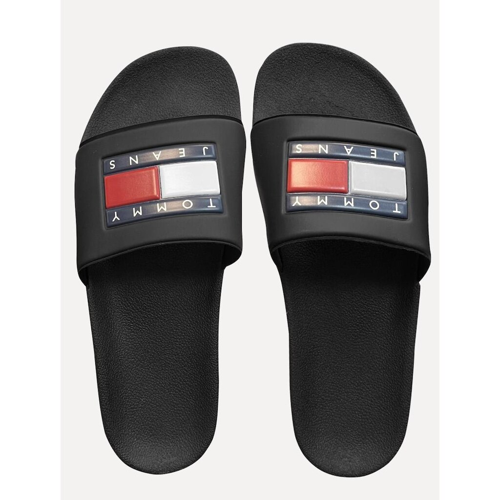 Chinelo Tommy Jeans Slide Essential Flag Pool Preto