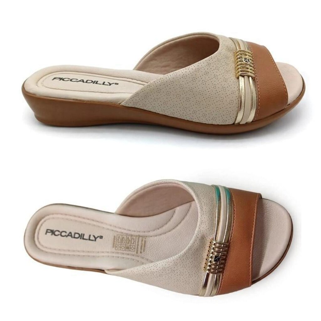 Chinelo trabalhado com detalhe metal Piccadilly