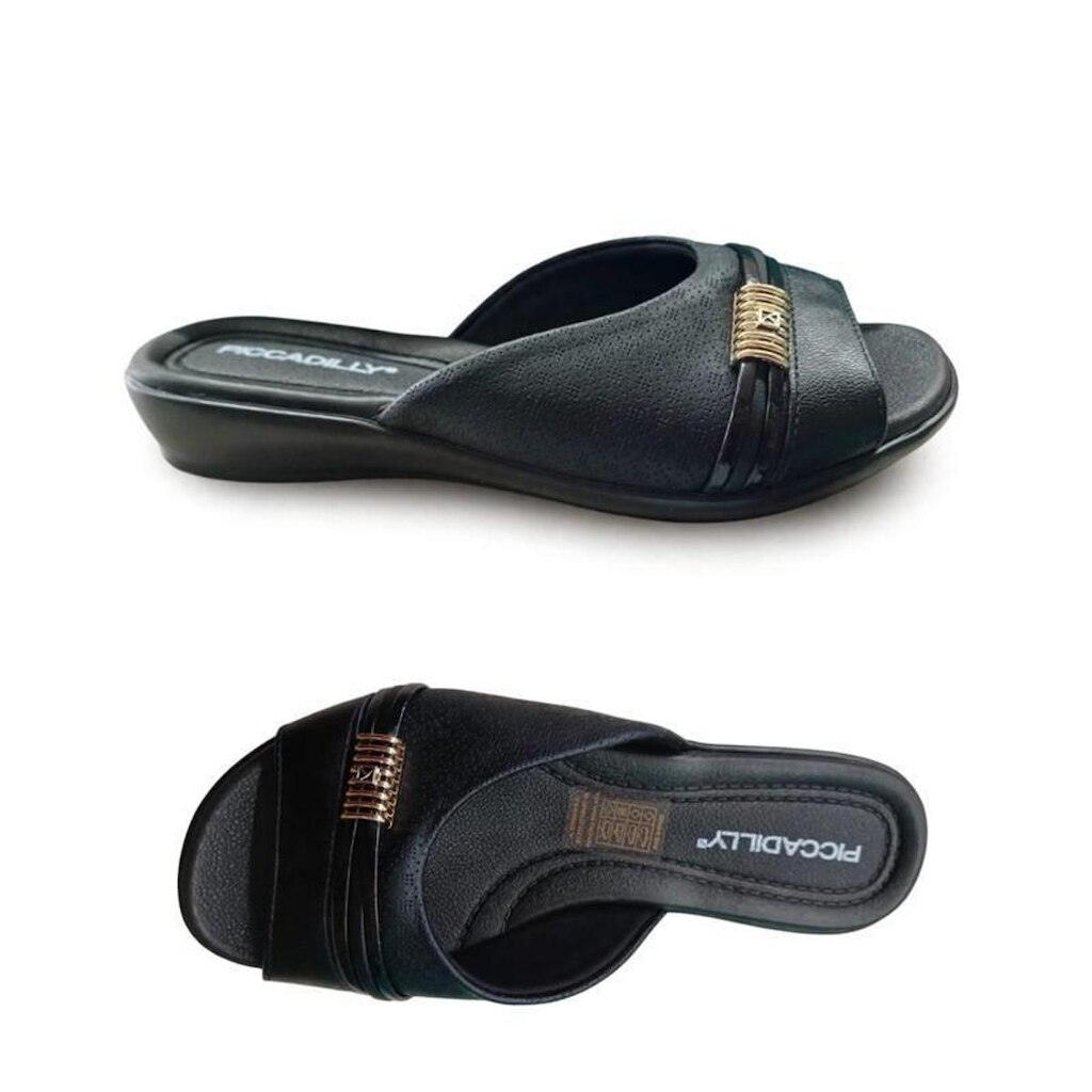 Chinelo trabalhado com detalhe metal Piccadilly