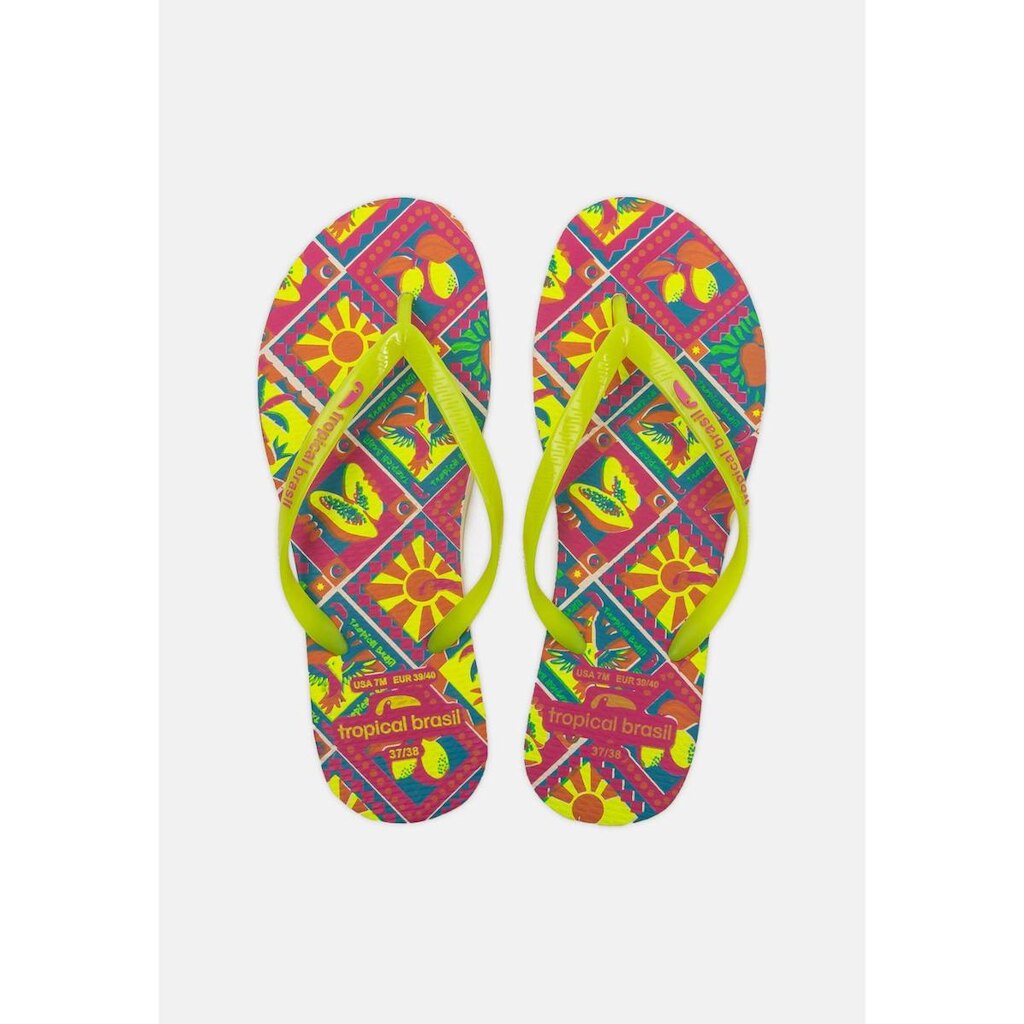 Chinelo Tropical Brasil Estampado Slim Feminino