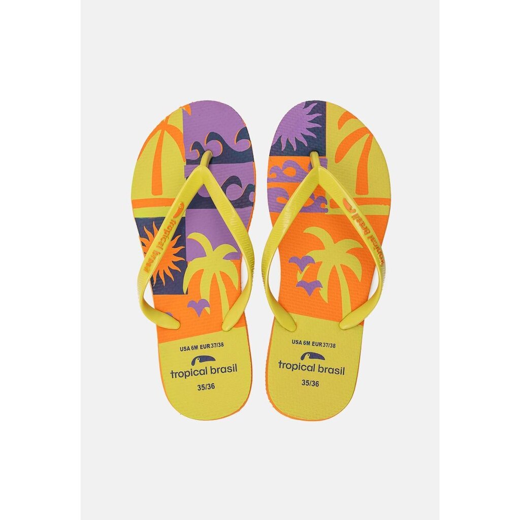 Chinelo Tropical Brasil Estampado Slim Feminino