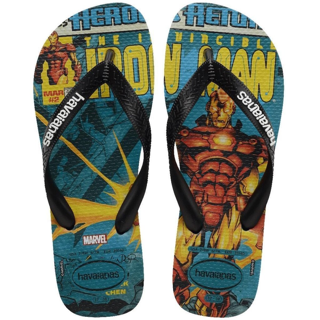 Chinelo Unissex Havaianas Top Marvel de Ferro Verde