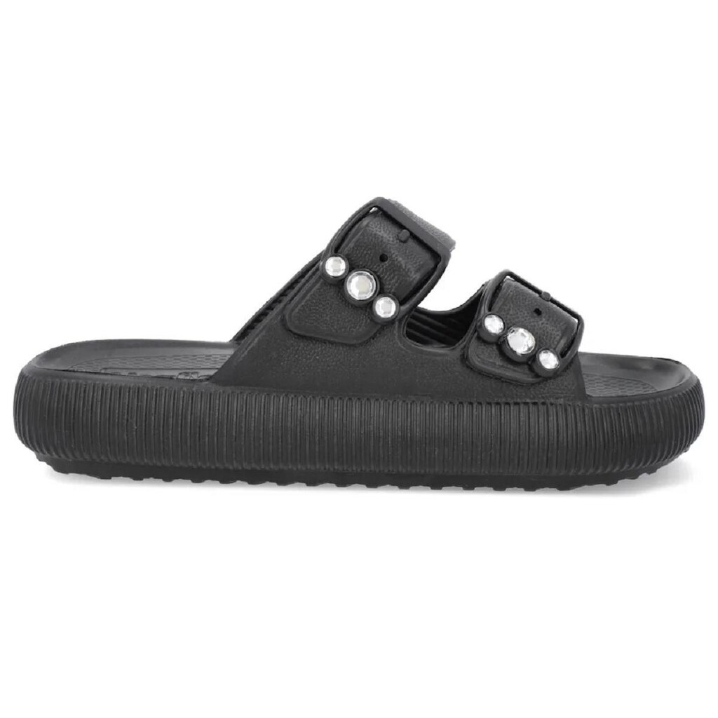 Chinelo Usaflex Slide Poofy Ajustável com Fivela e Brilho