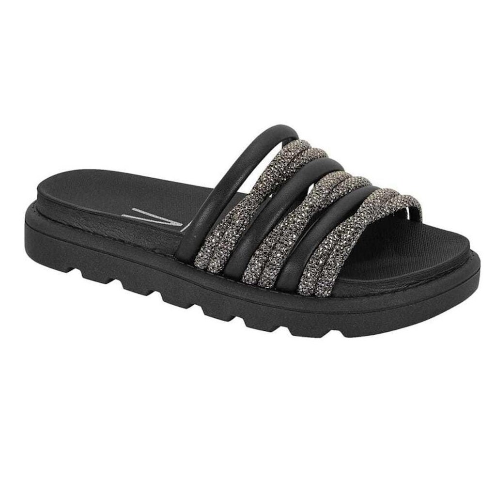 Chinelo Vizzano Flat Asa em Tiras com Cristal