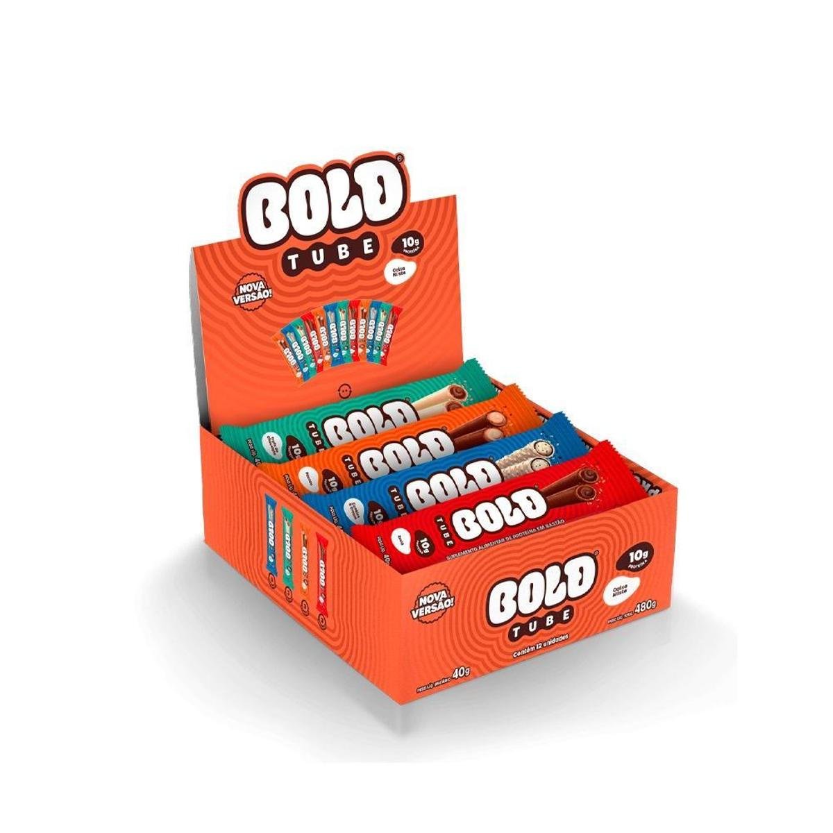 Chocolate Proteico BOLD Tube Caixa Mista 10g de Proteína - 12 Un. Menor preço em Chocolate Proteico BOLD Tube Caixa Mista 10g de Proteína - 12 Un.