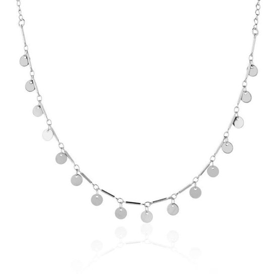 Choker pingentes medalhinhas ródio branco - Prata