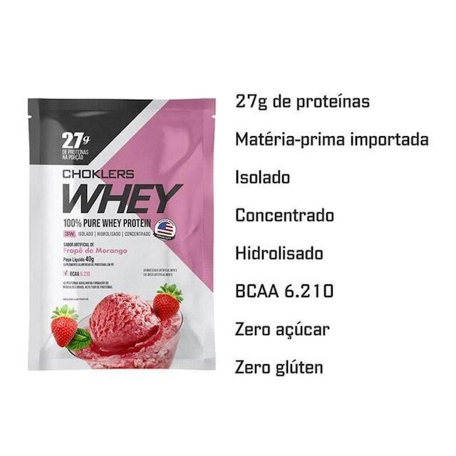 Choklers Whey Frape De Morango Sache 40g