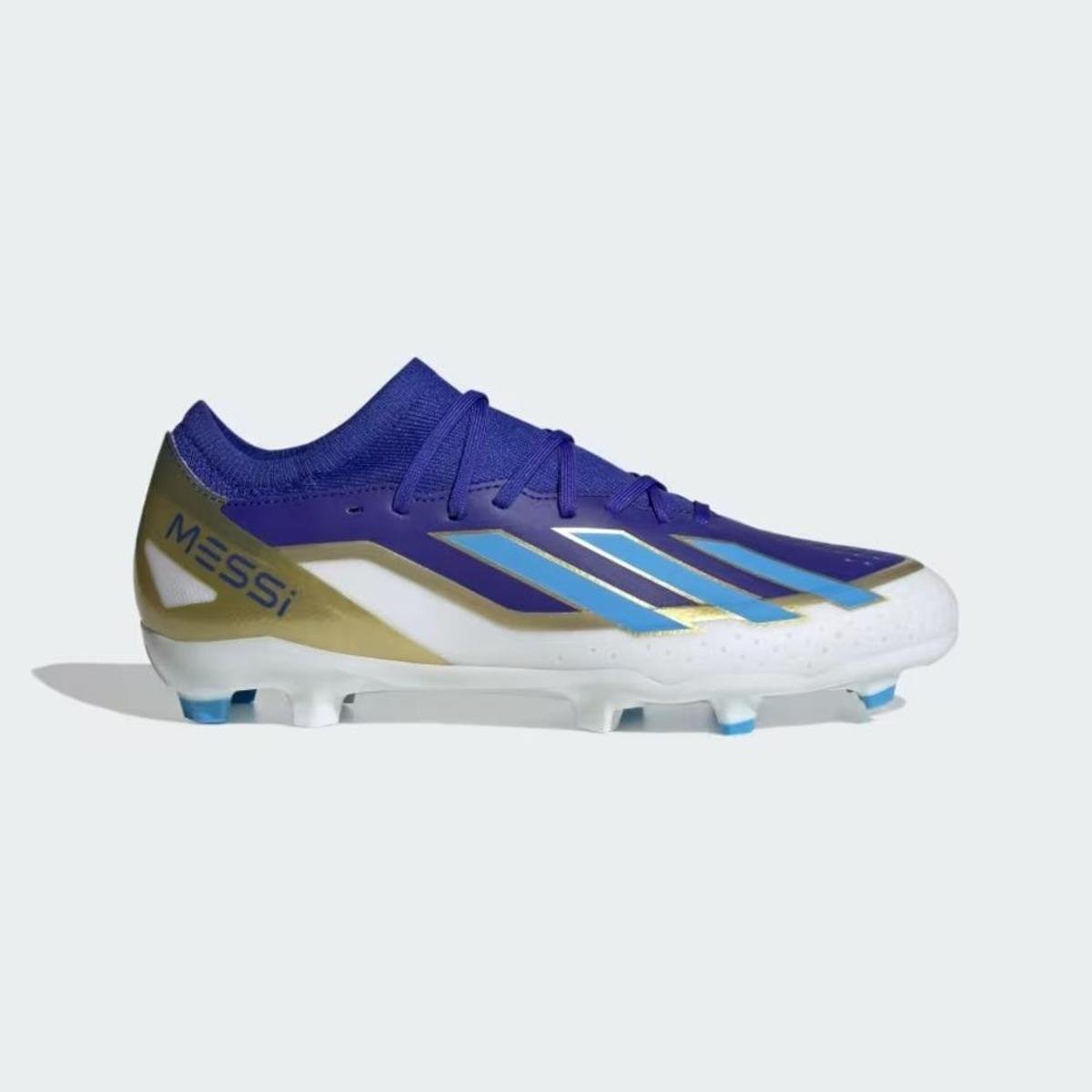 Chuteira Adidas Campo X Crazyfast League Messi - Azul | Netshoes