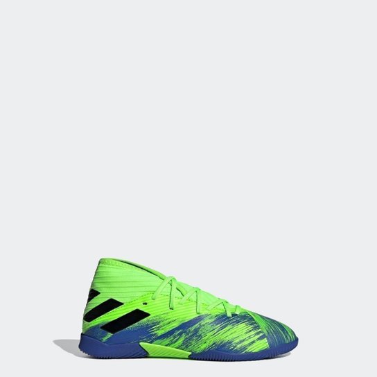 Chuteira Adidas Nemeziz 19.3 Futsal Infantil - Verde+Azul Menor preço em Chuteira Adidas Nemeziz 19.3 Futsal Infantil - Verde+Azul