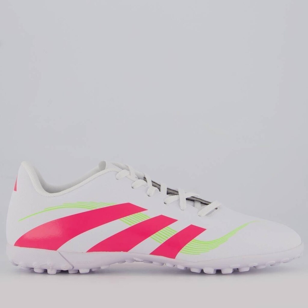 Chuteira Adidas Predator Artilheira 25 Society Branca e Rosa