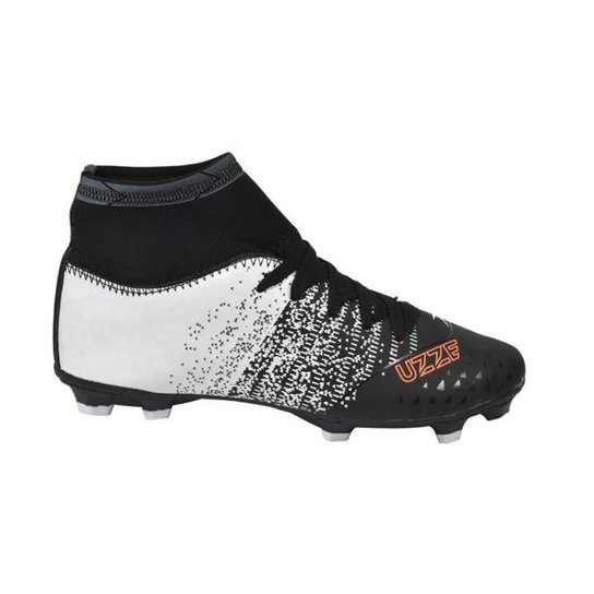 Chuteira Campo Cano Alto Bota Costurada Futebol Preto Netshoes