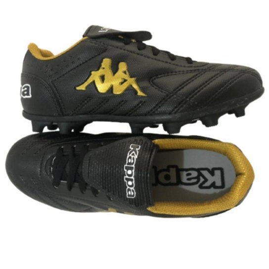 Chuteira Campo FG Kappa Smith Masculina - Preto+Dourado