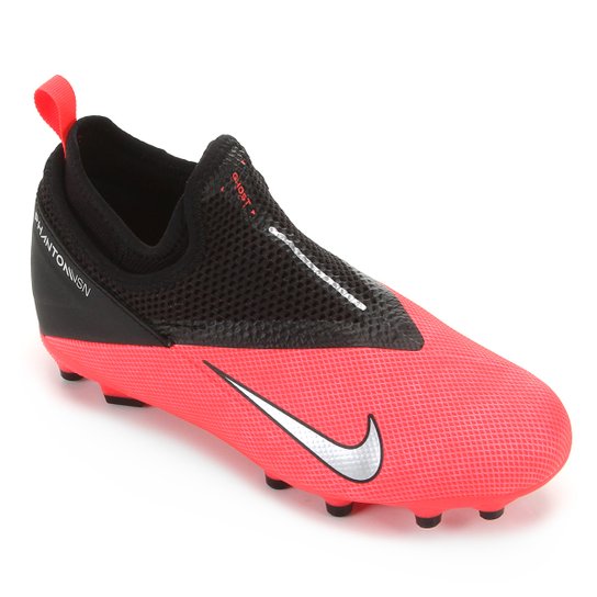 Chuteira Campo Infantil Nike Phantom Venom 2 Academy - Vermelho e Prata Menor preço em Chuteira Campo Infantil Nike Phantom Venom 2 Academy - Vermelho e Prata