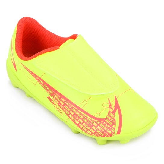 Chuteira Campo Infantil Nike Vapor 14 Club - Verde Limão+Laranja Menor preço em Chuteira Campo Infantil Nike Vapor 14 Club - Verde Limão+Laranja