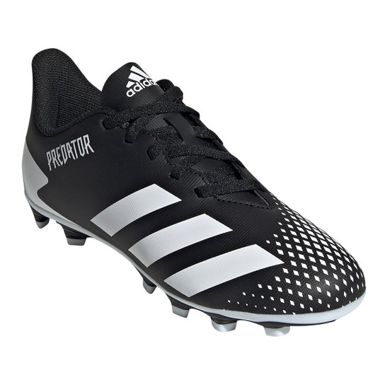 Chuteira Campo Juvenil Adidas Predator 20 4 - Preto+Branco Menor preço em Chuteira Campo Juvenil Adidas Predator 20 4 - Preto+Branco