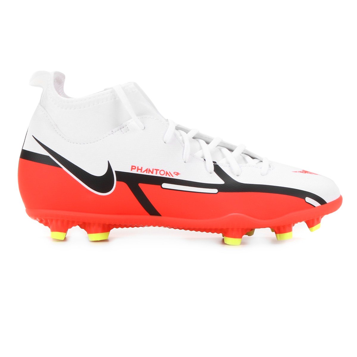 Chuteira Campo Juvenil Nike Phantom GT2 Club - Branco+Laranja