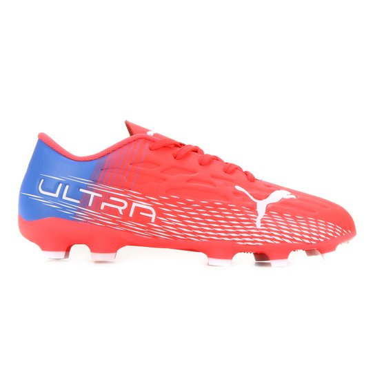 Chuteira Campo Juvenil Puma Ultra 4.3 - Laranja+Branco Menor preço em Chuteira Campo Juvenil Puma Ultra 4.3 - Laranja+Branco