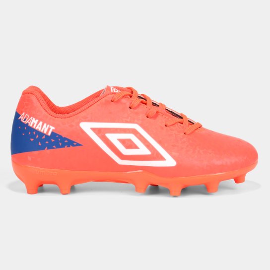 Chuteira Campo Juvenil Umbro Adamant - Laranja+Branco Menor preço em Chuteira Campo Juvenil Umbro Adamant - Laranja+Branco