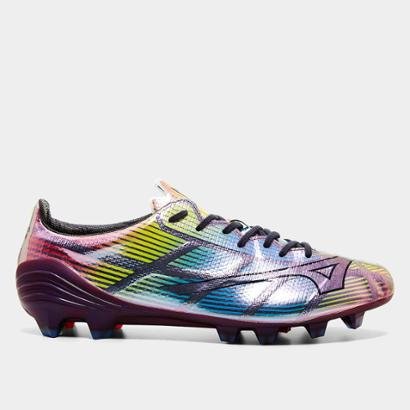 Chuteira Campo Mizuno Alpha Japan II - Prata+Amarelo | Netshoes