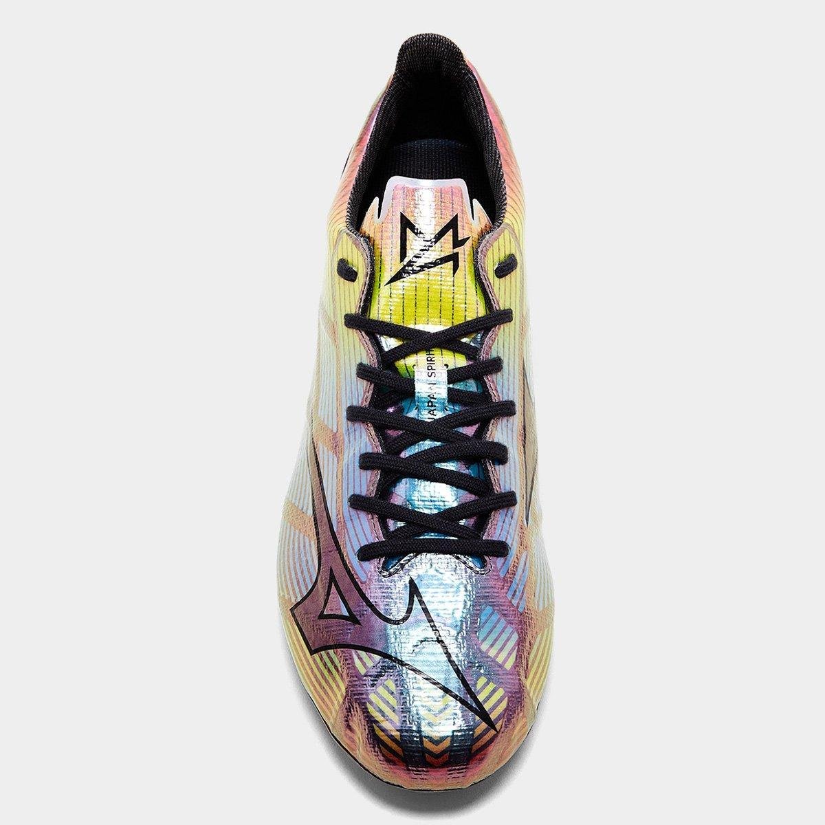 Chuteira Campo Mizuno Alpha Japan II - Prata+Amarelo | Netshoes