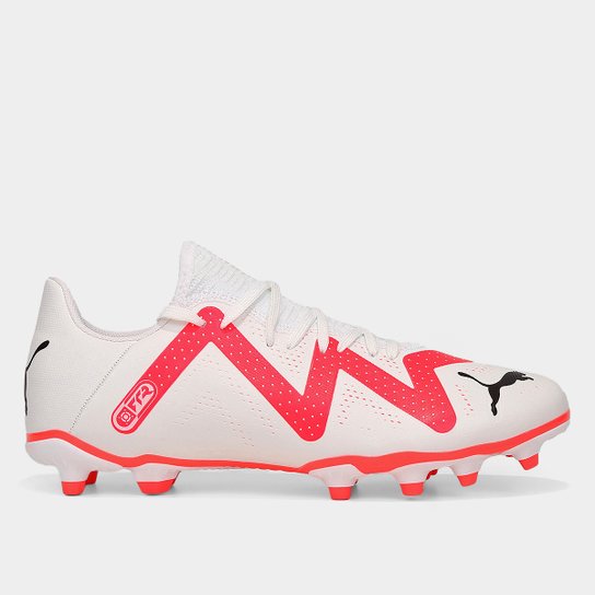 Chuteira Campo Puma Future Neymar Jr Play Unissex - Branco+Vermelho Menor preço em Chuteira Campo Puma Future Neymar Jr Play Unissex - Branco+Vermelho