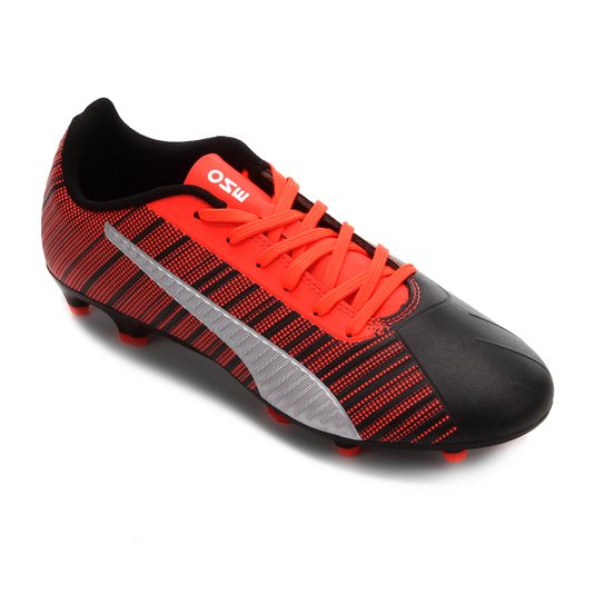 Chuteira Campo Puma One 5.4 FG/AG Bdp - Preto+Vermelho Menor preço em Chuteira Campo Puma One 5.4 FG/AG Bdp - Preto+Vermelho