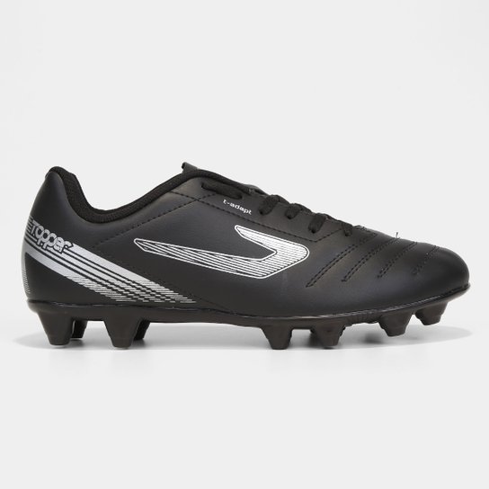 Chuteira Campo Topper Cup VI Unissex - Preto+Prata Menor preço em Chuteira Campo Topper Cup VI Unissex - Preto+Prata
