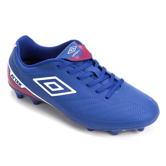 Chuteira Campo Umbro Attak II - Azul+Vermelho