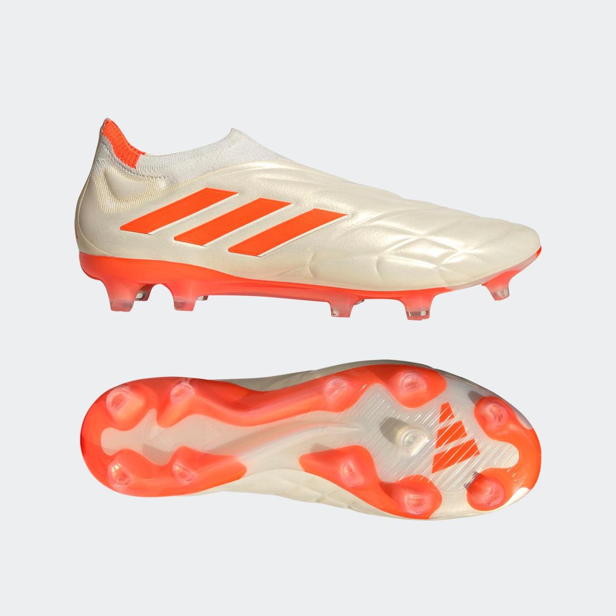 Chuteira Copa Pure+ Campo-Preto Adidas - Laranja+Branco | Netshoes