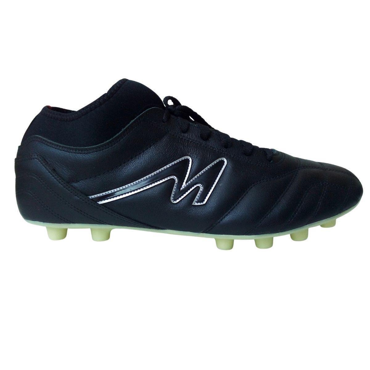 Chuteira De Campo Couro Mathaus Botinha Solista Preto Netshoes
