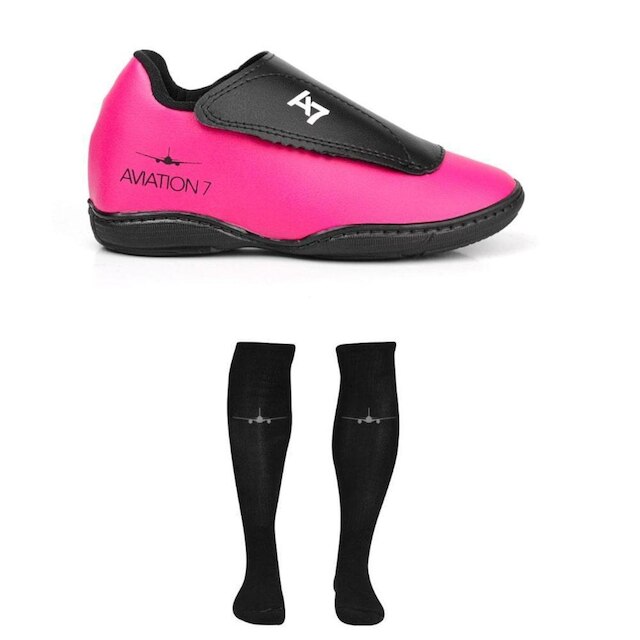 Chuteira De Futsal Infantil Airplane A7 + Meião