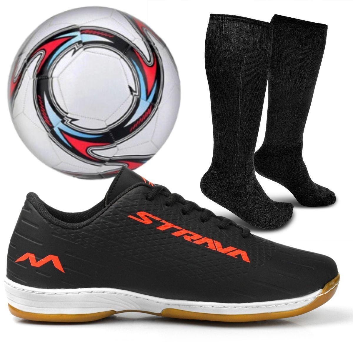 Chuteira De Futsal Tênis Quadra Salão Costurada Original + Bola + Meião Menor preço em Chuteira De Futsal Tênis Quadra Salão Costurada Original + Bola + Meião