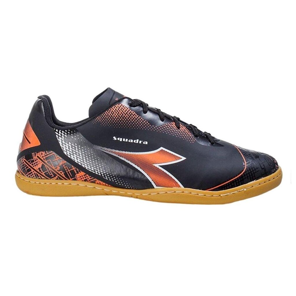 Chuteira Diadora Futsal Squadra Masculino - Preto e Laranja