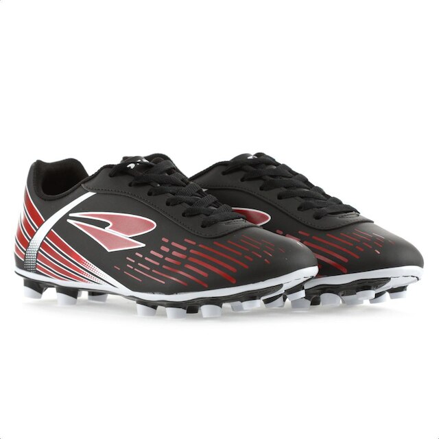 Chuteira Dray Campo 328 Preta e Vermelha - Masculina - Preto | Netshoes