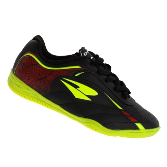 Chuteira Dray Futsal 326 Preta e Verde - Infantil - 29 - Preto - Preto ...