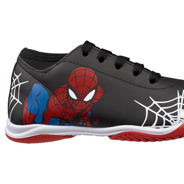 Chuteira Dray Futsal Marvel Homem Aranha Infantil Preto - Preto | Netshoes