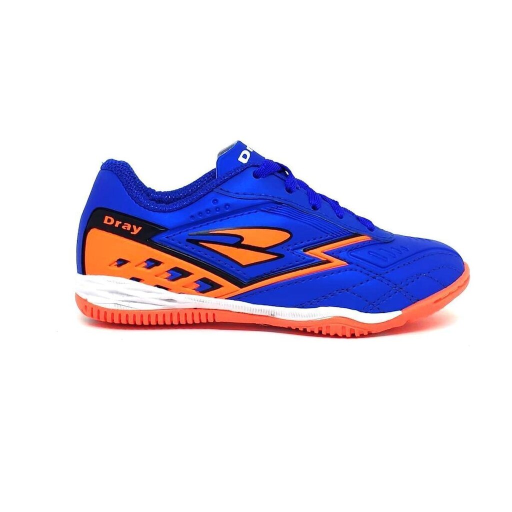 Chuteira Dray Indoor Infantil Cor Azul/Laranja - 39997