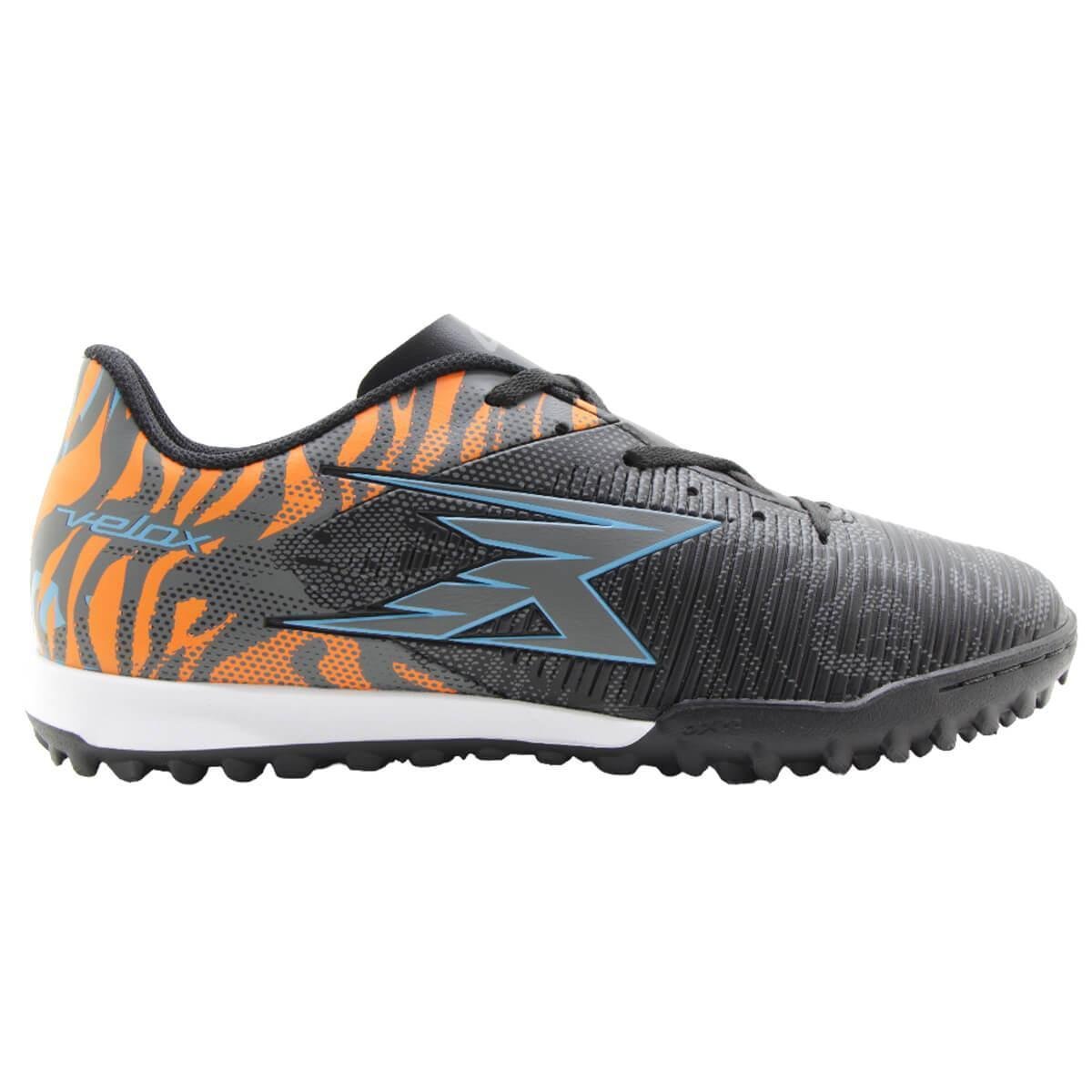 Chuteira Futebol Society Velox 6 X-Pro 2 Adulto - OXN - Preto+