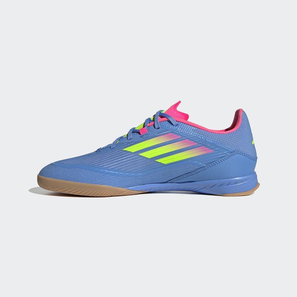 F50＋ FG Chuteira Futsal Adidas F50 League Unissex - Azul+Verde