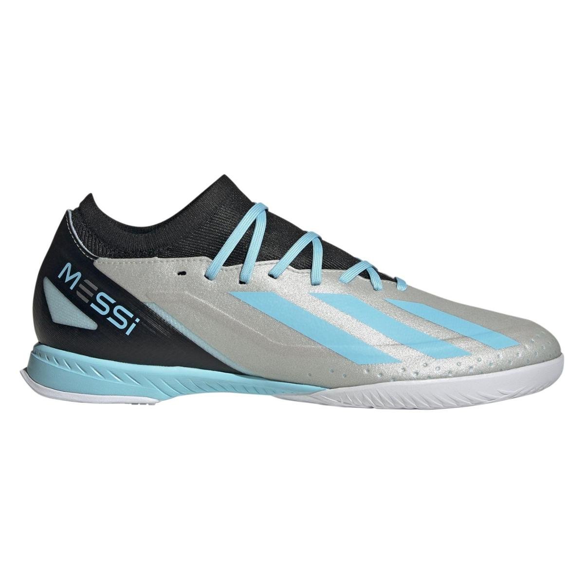 Chuteira Futsal Adidas Messi. 3 X Crazyfast Masculina - Prata Metálica/Azul 37 Menor preço em Chuteira Futsal Adidas Messi. 3 X Crazyfast Masculina - Prata Metálica/Azul 37