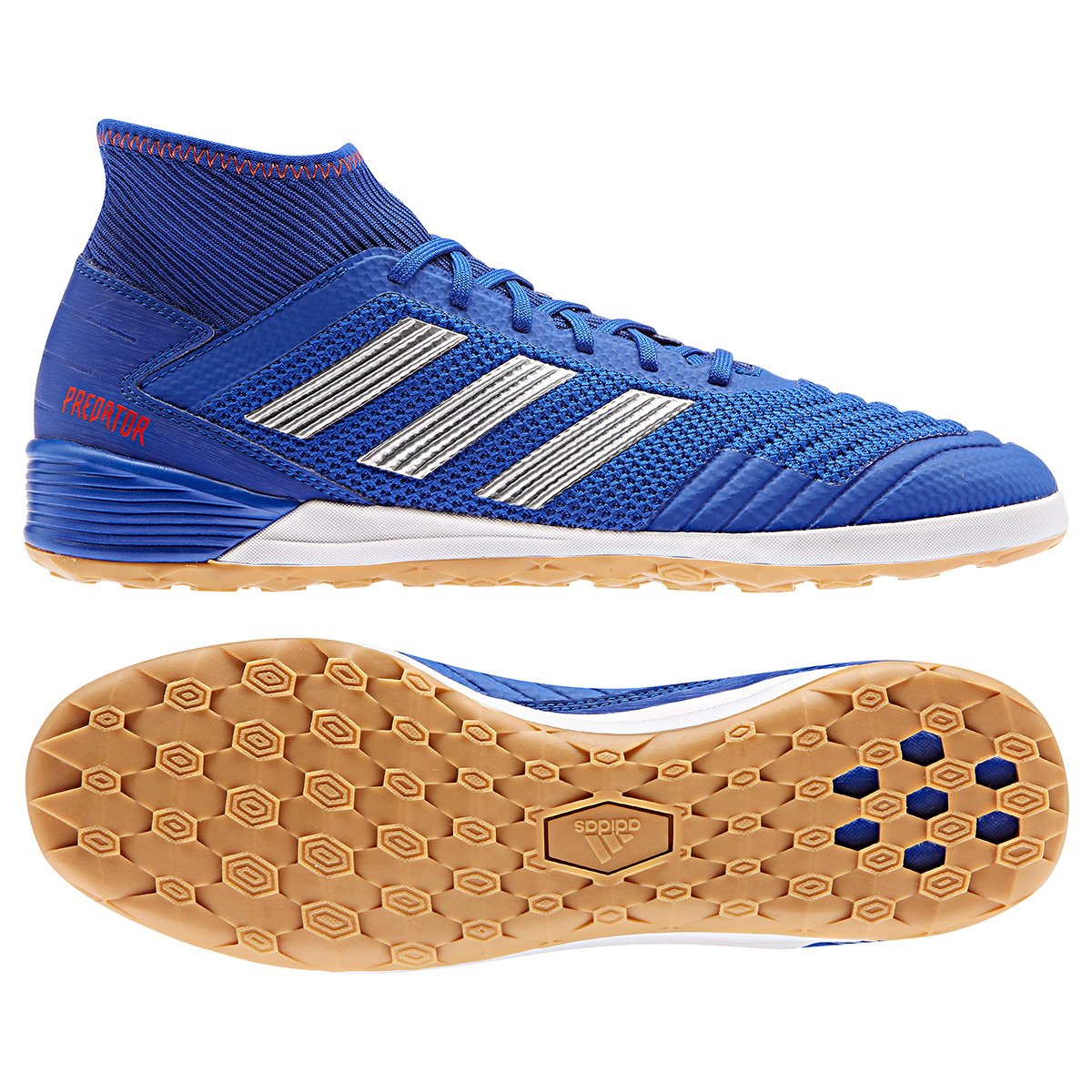 Chuteira Futsal Adidas Predator 19 3 IN Azul e Prata Chuteira Futsal Adidas Predator 19 3 IN Azul e Prata
