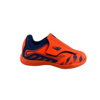 Chuteira Futsal Drayzinho 5502 Laranja-Azul Infantil Original Unissex