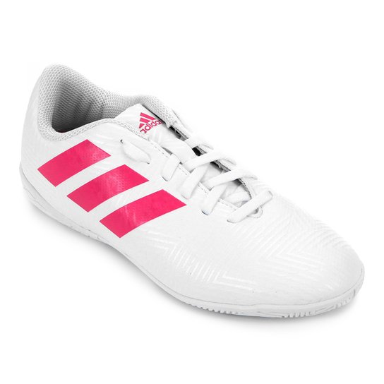 Chuteira Futsal Infantil Adidas Nemeziz 18 4 IN - Branco+Pink Menor preço em Chuteira Futsal Infantil Adidas Nemeziz 18 4 IN - Branco+Pink