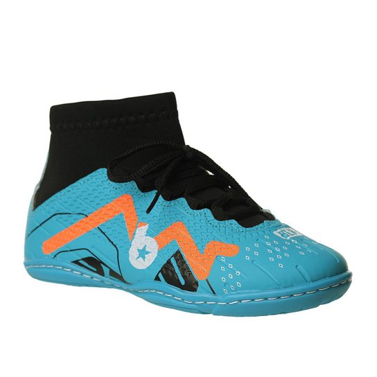 Chuteira Futsal Infantil Botinha Cano Alto Blank Star - Azul Turquesa+Laranja é ruim? Chuteira Futsal Infantil Botinha Cano Alto Blank Star - Azul Turquesa+Laranja é boa?