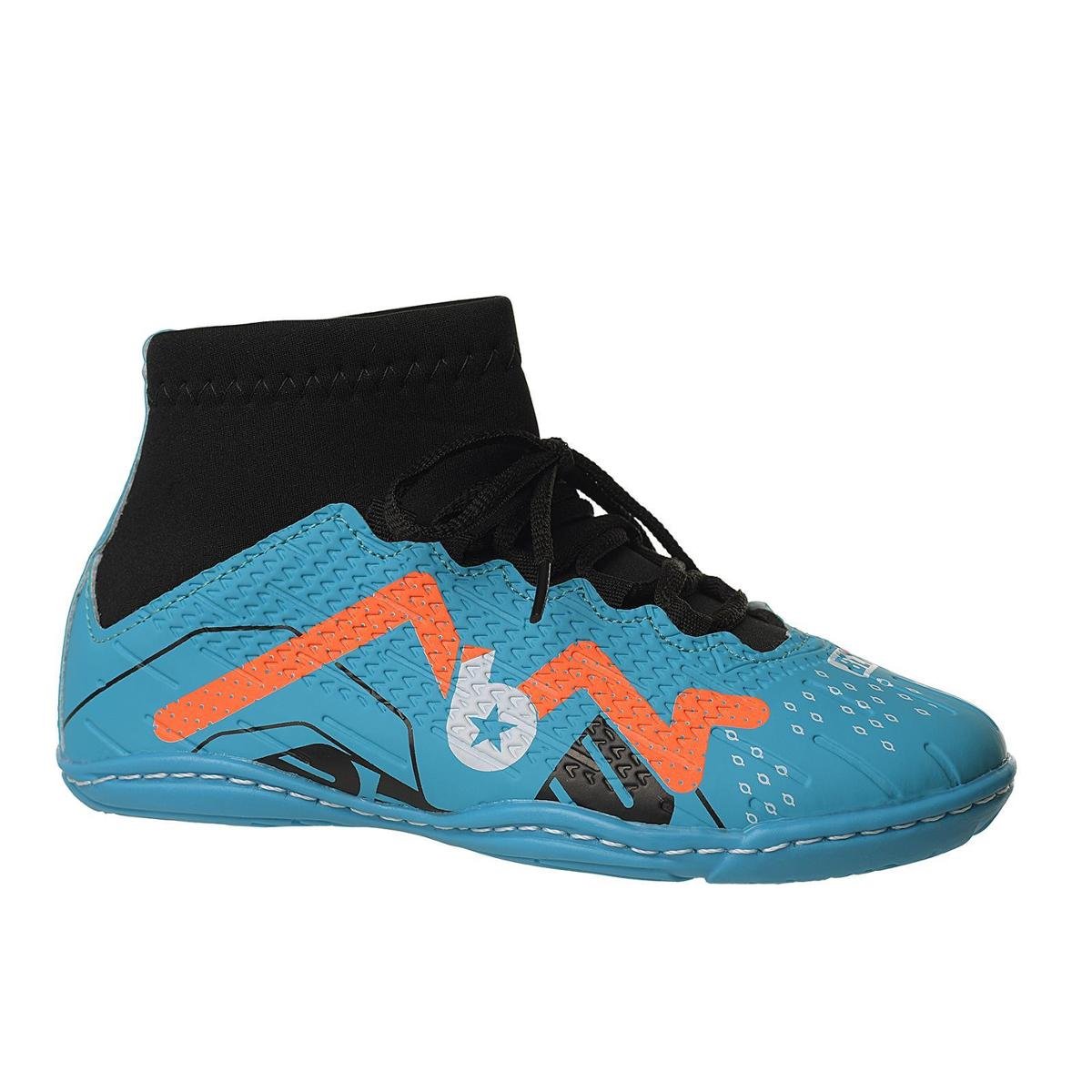 Chuteira Futsal Infantil Botinha Cano Alto Blank Star Azul