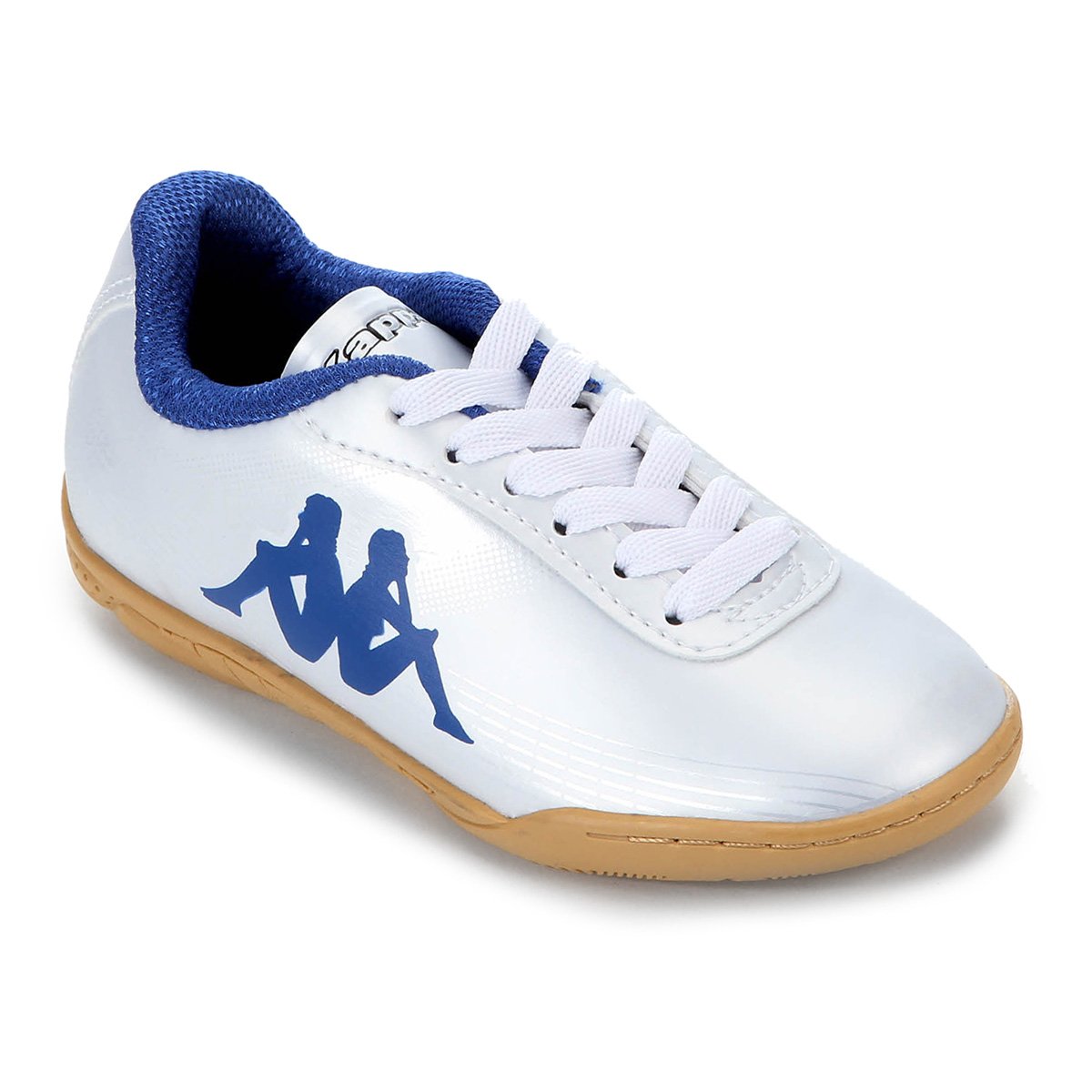 Chuteira Futsal Infantil Kappa Fast Branco+Azul Netshoes