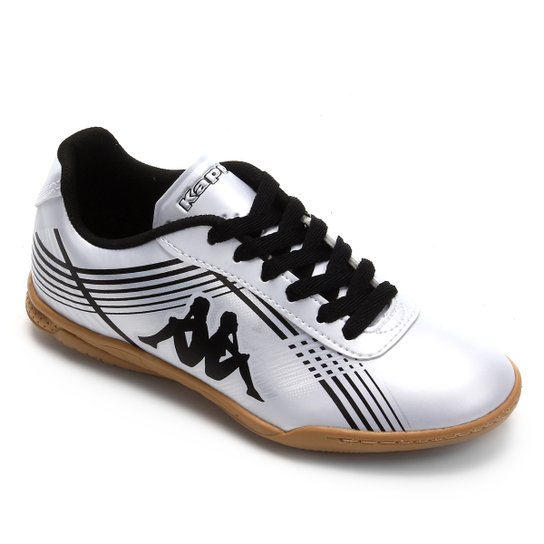 Chuteira Futsal Infantil Kappa Movement - Branco e Preto Menor preço em Chuteira Futsal Infantil Kappa Movement - Branco e Preto