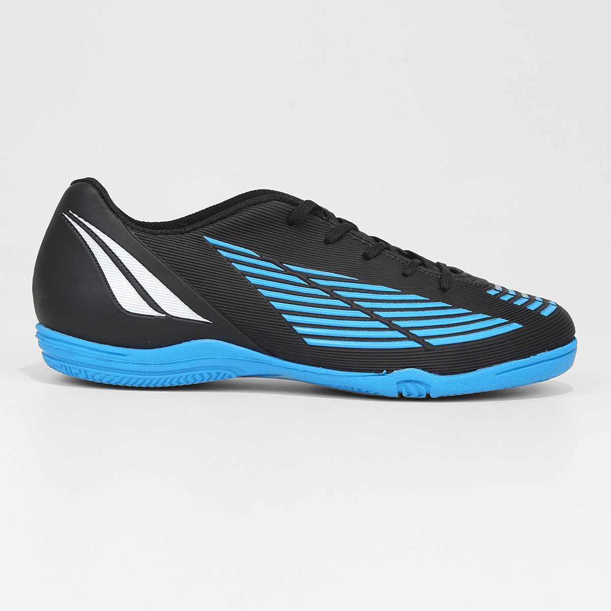 Chuteira Futsal Infantil Penalty Líder Y-3 Preto+Azul Netshoes