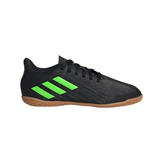 Chuteira Futsal Juvenil Adidas Deportivo - Preto+verde Menor preço em Chuteira Futsal Juvenil Adidas Deportivo - Preto+verde