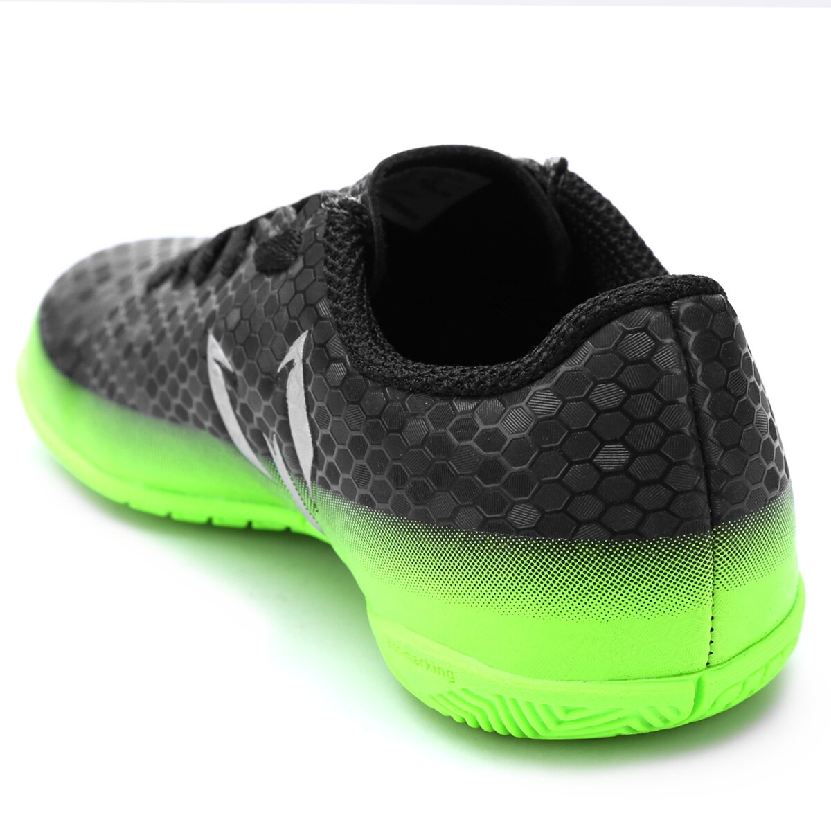 Chuteira Futsal Juvenil Adidas Messi 16 4 IN - Preto+Verde Limão | Netshoes